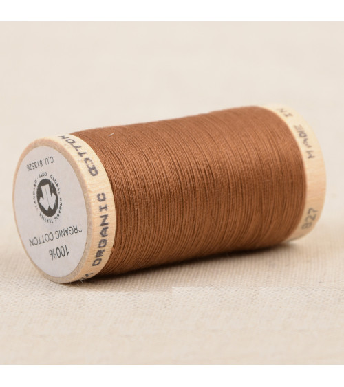 Spool of 100% organic cotton thread 275m Havana
