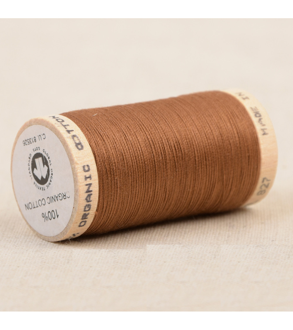 Spool of 100% organic cotton thread 275m Havana