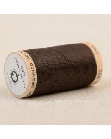 Spool of 100% organic cotton thread 275m dark brown