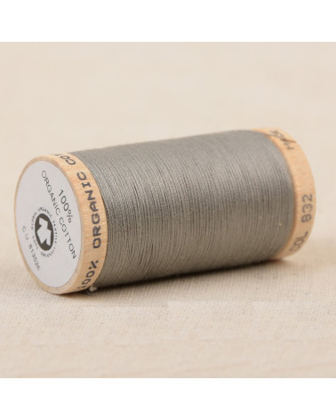 Bobina de hilo 100% algodón orgánico 275m gris ceniza