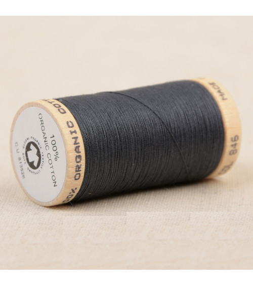 Spool of 100% organic cotton thread 275m gray blue