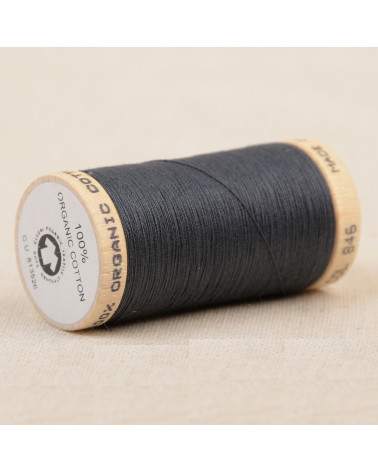 Spool of 100% organic cotton thread 275m gray blue