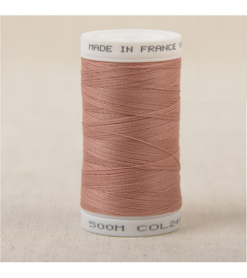 Fil à coudre en polyester 500m - Vieux rose C244