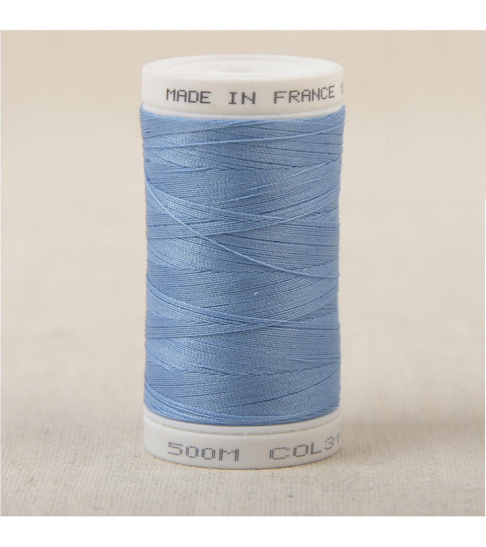 Fil à coudre en polyester 500m - Bleu nattier C314 Fil à coudre en polyester 500m - Bleu nattier C314