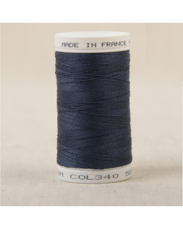 Fil à coudre en polyester 500m - Bleu moussaillo C340