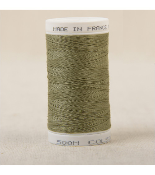 Fil à coudre en polyester 500m - Vert kaki C536