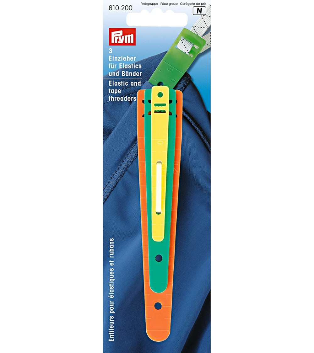 Set mit 3 Prym-Einfädlern für Gummibänder und Bänder