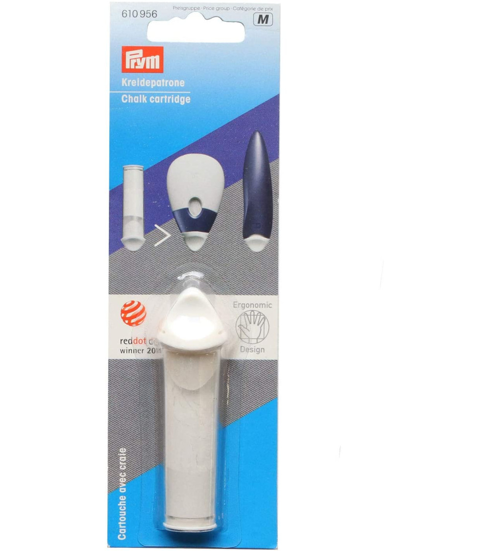 White chalk cartridge refill for tracing wheel
