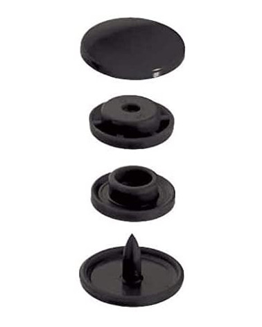 Prym 30 Round Snaps Plastic Snap Buttons Black 12.4 mm