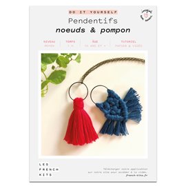 French Kits DIY Macramé Pendentifs Noeuds & Pompon