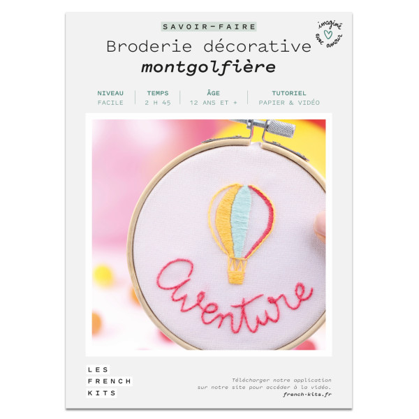 French Kits Broderie décorative Montgolfière