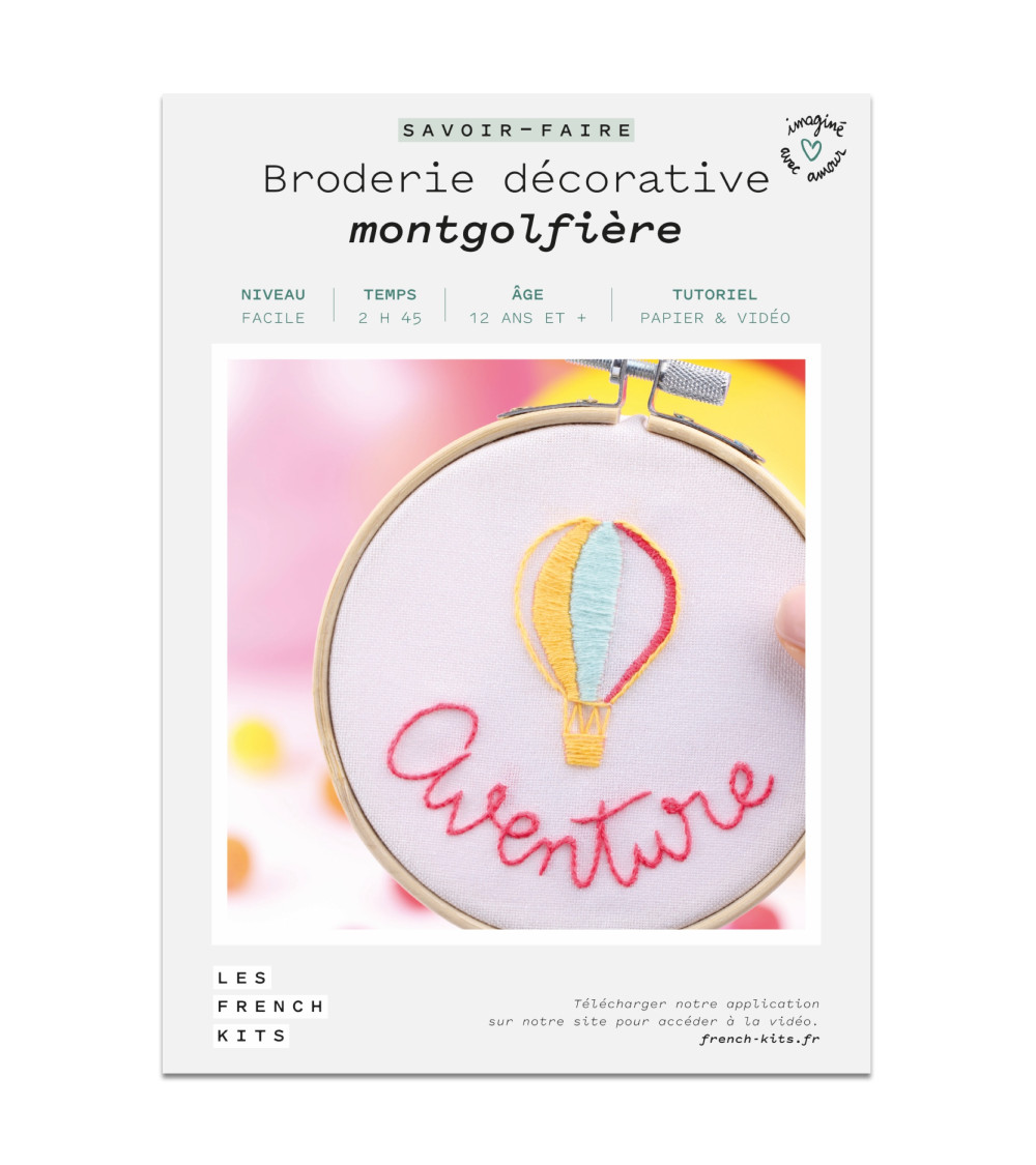 French Kits Broderie décorative Montgolfière