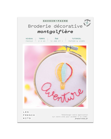French Kits Broderie décorative Montgolfière