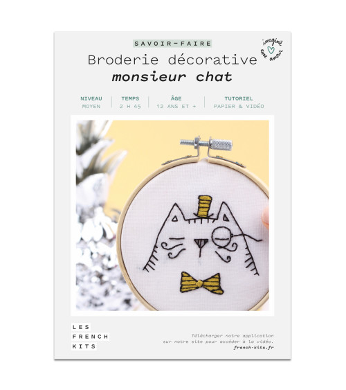 French Kits Broderie décorative Monsieur Chat