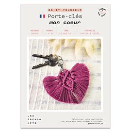 French Kits DIY Macramé Porte clés Cœur