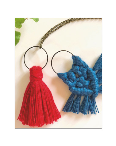 French Kits DIY Macramé Pendentifs Noeuds & Pompon