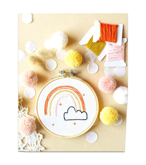 French Kits Broderie décorative Arc en ciel