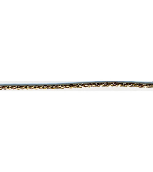 19-m-Spule. Geflochtene Kordel in Kunstlederoptik, 3 mm, Metallic-Braun