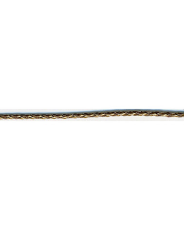19-m-Spule. Geflochtene Kordel in Kunstlederoptik, 3 mm, Metallic-Braun