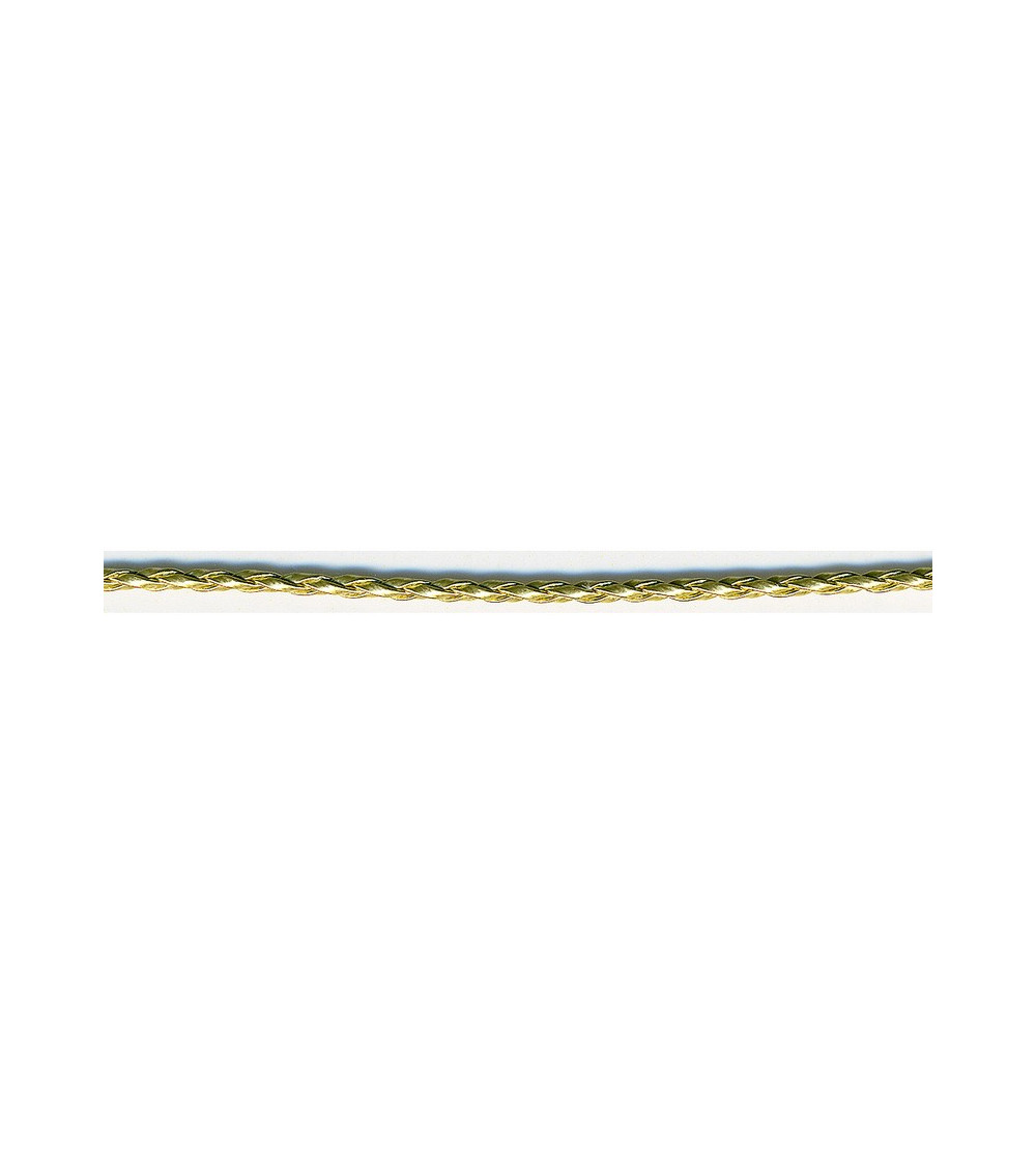 Bobine 19m Cordelière tressée aspect skaï 3mm or