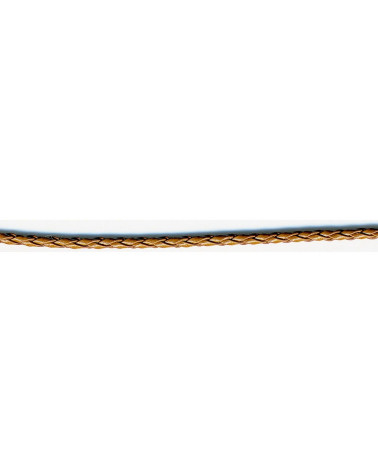 19-m-Spule. Geflochtene Kordel im Skai-Look, 3 mm, mattes Kamel