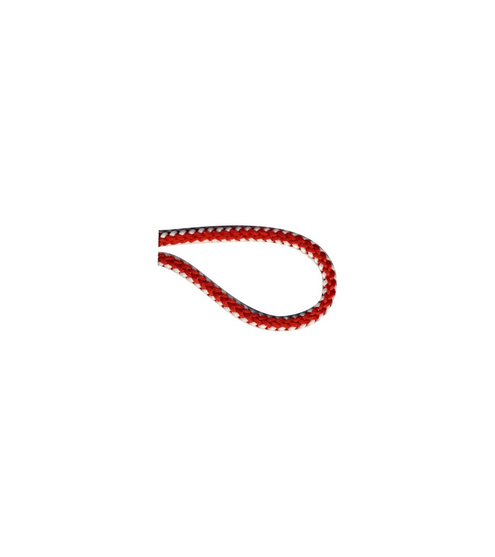 Bobina da 25 m di cordoncino lavorato a maglia rosso e bianco da 4,5 mm