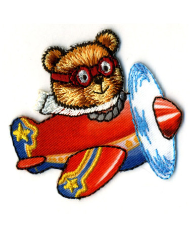 Ecusson ours en avion