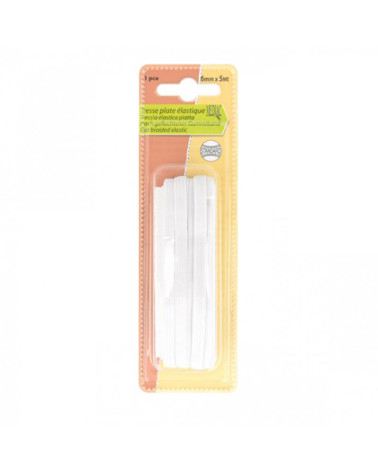 Tresse élastique plate 4mm 3m blanc