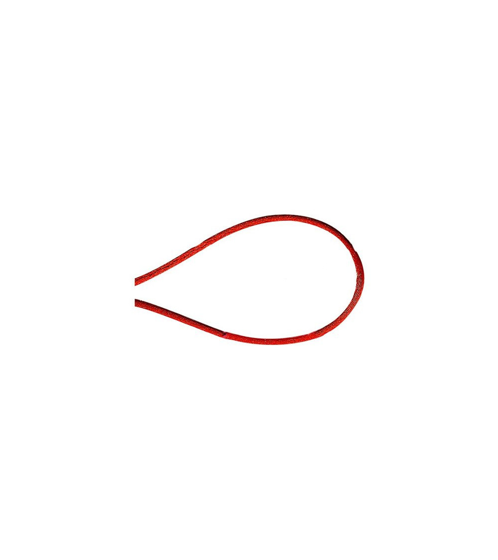 Bobine 50m cordon queue de souris polyester rouge