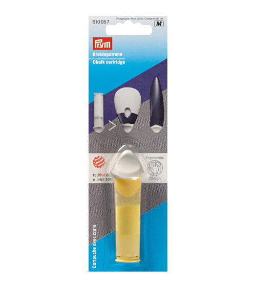 Refill cartridge with Prym yellow chalk for chalk marking wheel