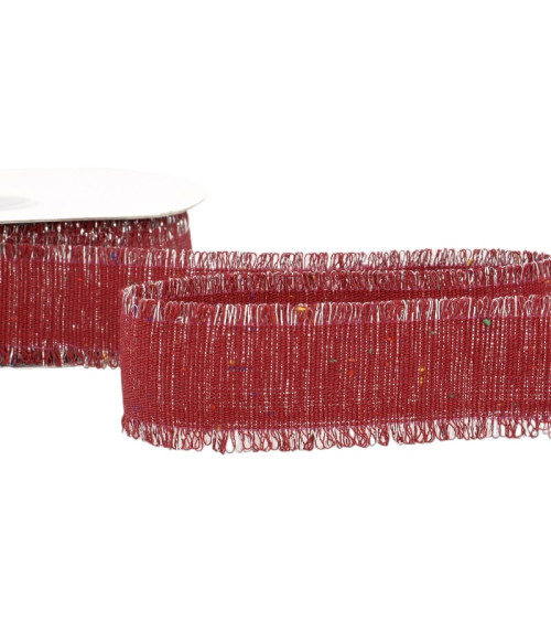 20m spool Iridescent canvas ribbon 30mm polyester Red Hermes