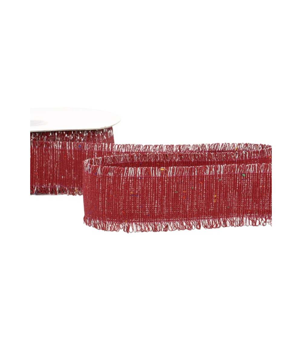Bobina da 20 m Nastro in tela iridescente da 30 mm in poliestere Rosso Hermes