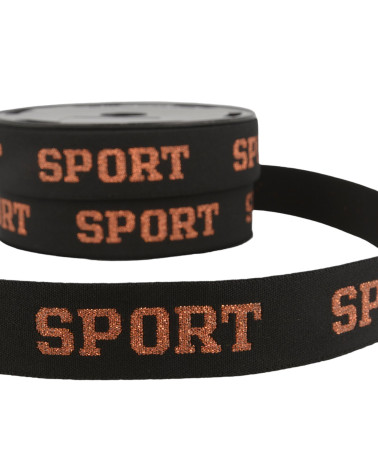 20m spool of iridescent sports elastic 32mm Copper
