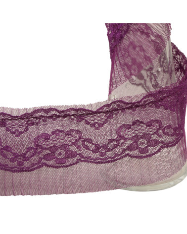 Bobine 10m rachel froncée 65mm Violet