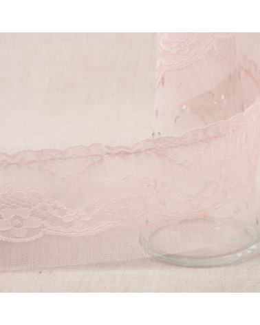 10m spool rachel gathered 65mm Old Pink