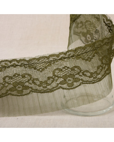 10m spool Rachel gathered 65mm Brown