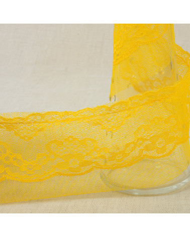 10m spool Rachel gathered 65mm Mustard yellow