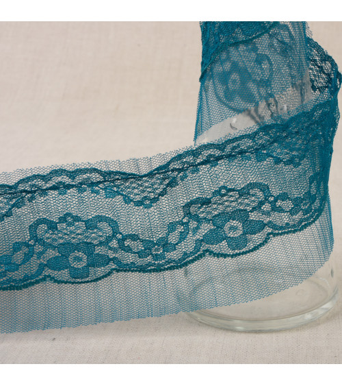 10m spool Rachel gathered 65mm Duck blue