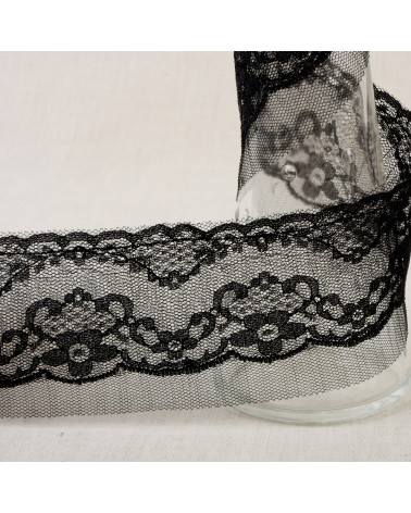 10-m-Spule Rachel gerafft, 65 mm, Schwarz