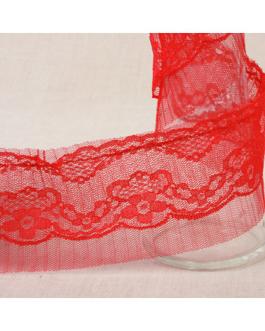 10m spool rachel gathered 65mm Red