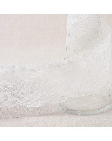 10m spool rachel gathered 65mm White