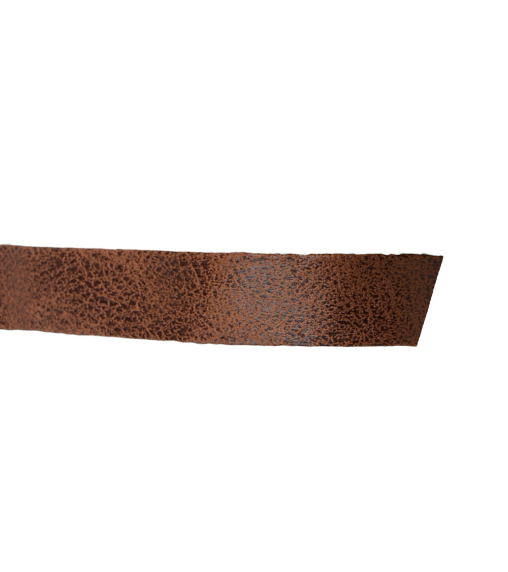 Bobine 20m biais simili cuir vieilli 20mm Marron Chocolat