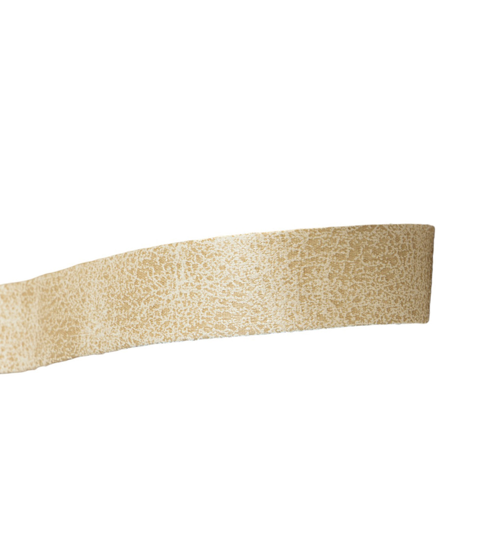 20m reel faux leather bias aged 20mm Ecru