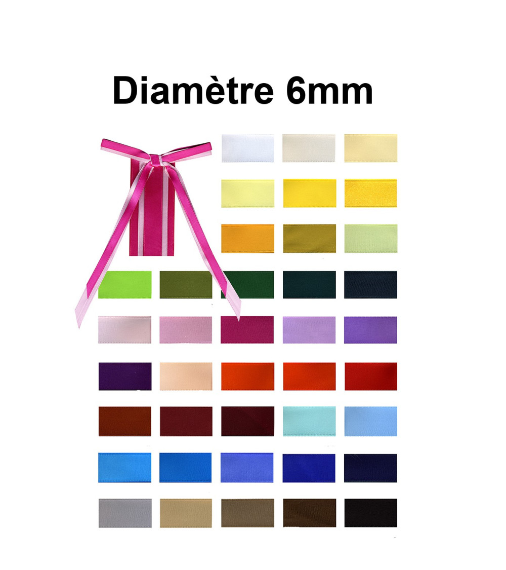 Ruban satin double face 6mm vendu au mètre Ruban satin double face 6mm vendu au mètre