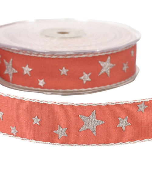 20m spool Star ribbon 25mm Light Pink