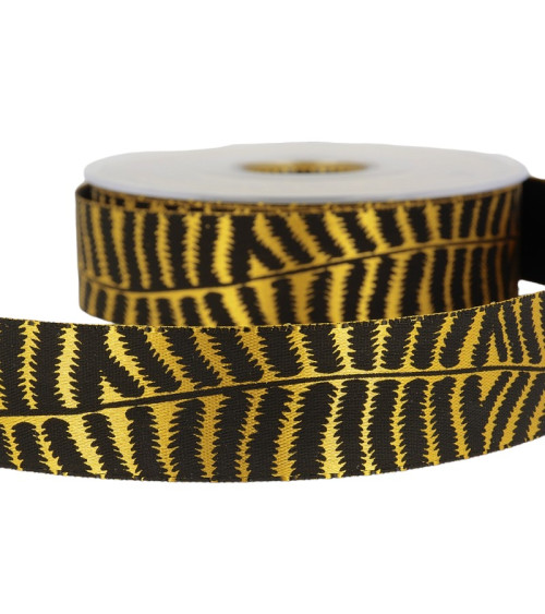20m spool Yellow zebra ribbon