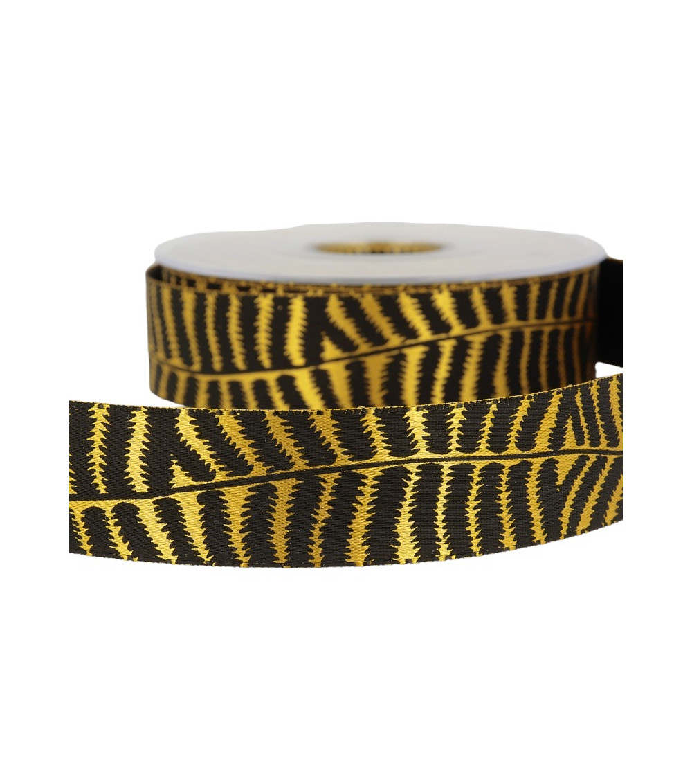 20m spool Yellow zebra ribbon