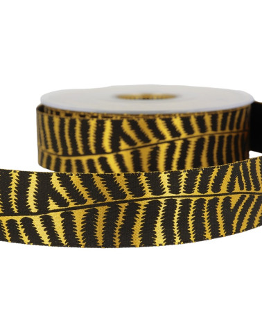 20m spool Yellow zebra ribbon