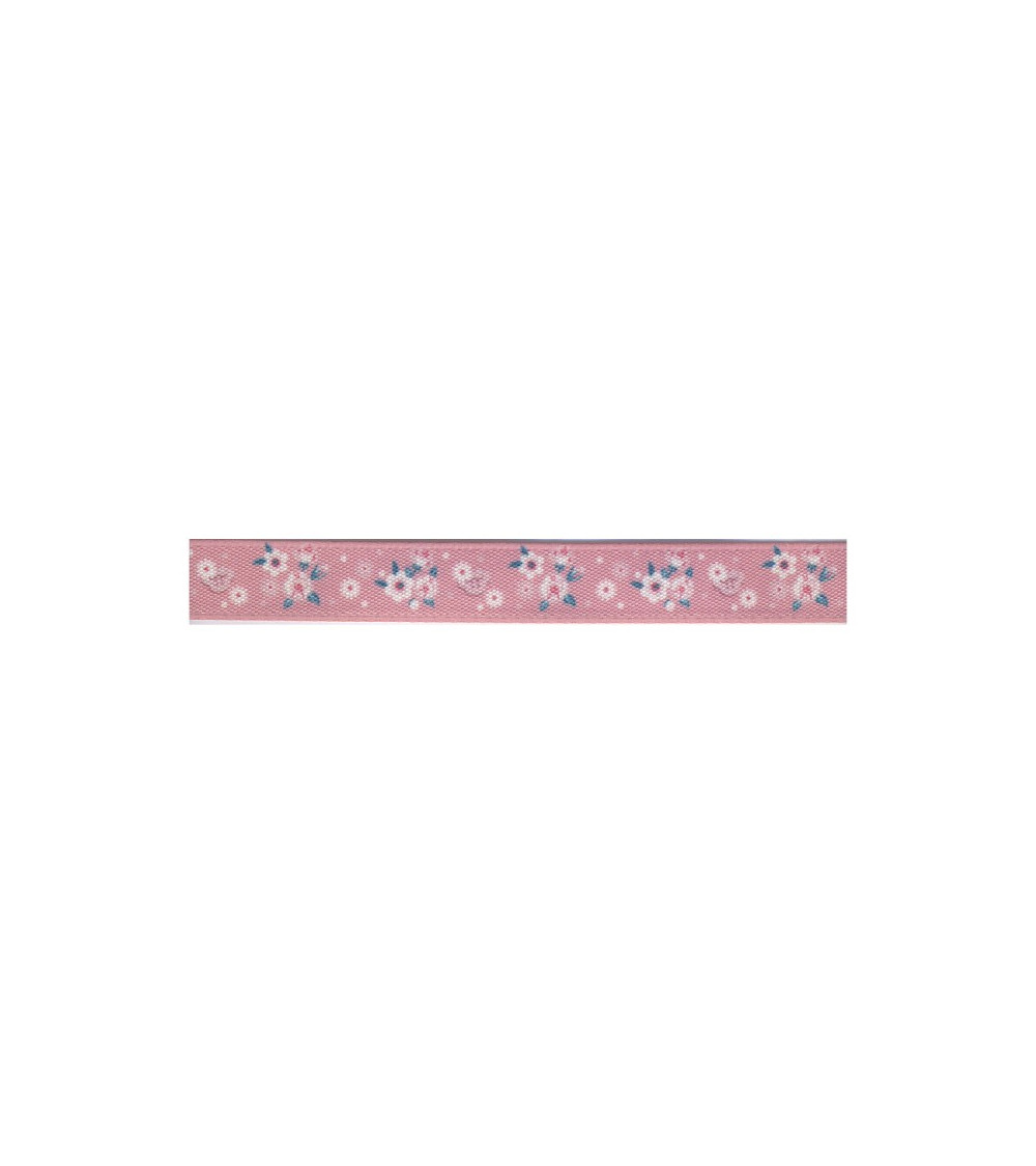 Bobina da 25 m Nastro a fiori da 10 mm rosa antico