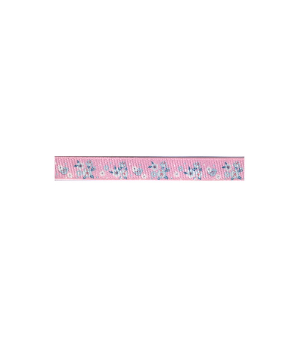 Bobina da 25 m Nastro a fiori da 10 mm rosa chiaro